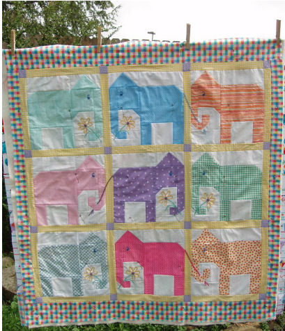  Baby Quilt Patterns on Free Block Pattern  Baby Elephant    Quilting   Craftgossip Com