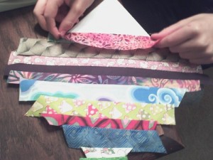 Maddie sewing strips