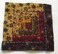 double stitched log cabin block_by kelli