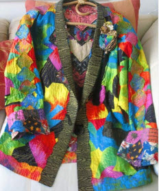 mardi gras pieced and quilted silk jacket