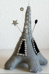 mini eiffel tower pincushion_pink chalk