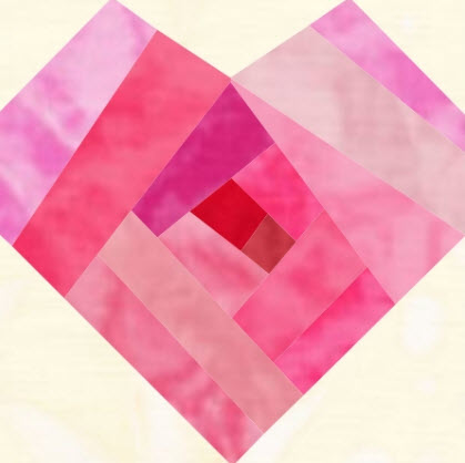 Valentine Heart quilt block pattern