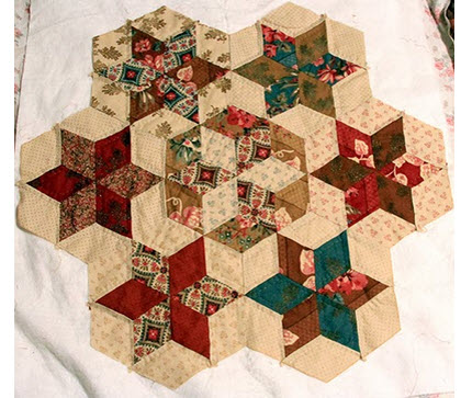 hexagon stars hand pieced Hallies