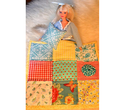 barbie quilt and pillow