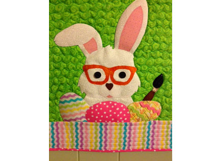 bunny with glasses wall hanging