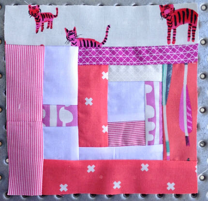 Pink Lion Pinks Sakes quilt block