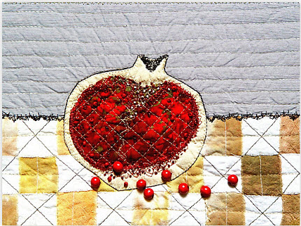 Bozena Pantry Pomegrnate Heart Print