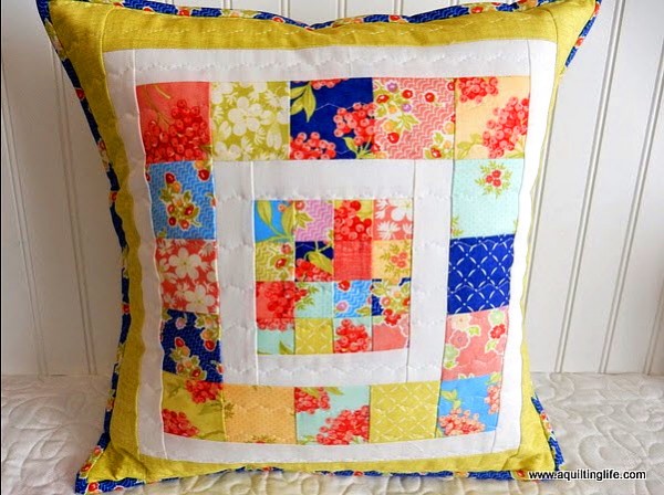 scrap quilted pillow