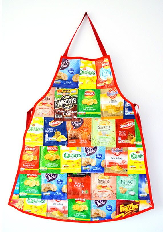 Crisps Packet Apron Recycled