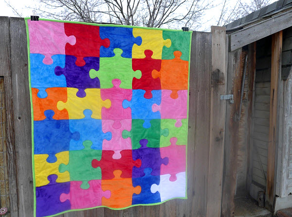 Cuddle Puzzle Quilt tutorial and pattern