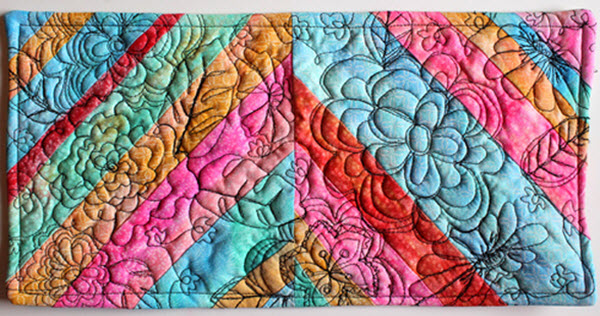 Gelato painted fabric mini quilt