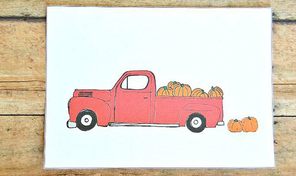 Free printable pumpkin and truck Autumn