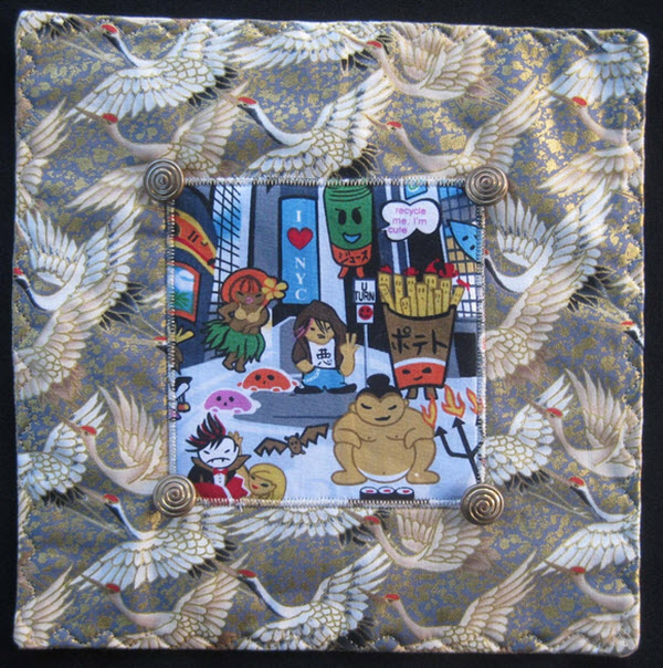 Serendipitous mini quilt Japanese fabric