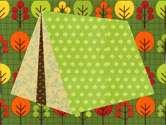 Camping Tent Paper Pieced Quilt Block