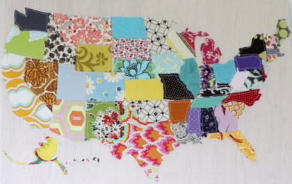 Tutorial Patchwork Scrap Map Quilting